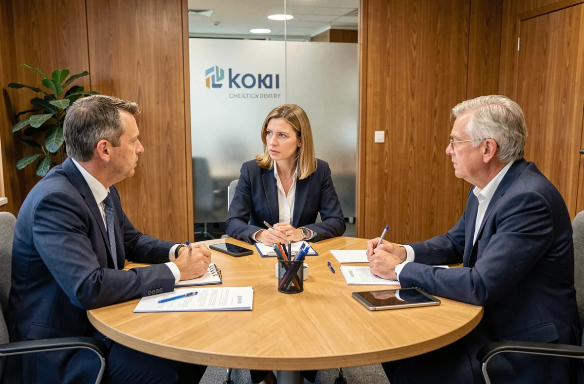 Zakelijke professionals bespreken ethisch beleid en compliance-richtlijnen tijdens een vergadering in een Nederlands boardroom